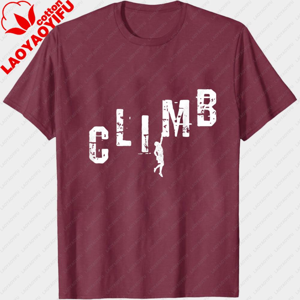 Climb Rock Climbing Mountain Adventure Outdoor Sport Men T Shirt Cotton Short Sleeve Tees Casual Fashion Summer Tops