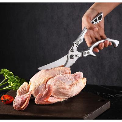 Kuchyňské nůžky na kuřecí kosti, silné nůžky zahuštěné multifunkční nůžky z nerezové oceli Kuřecí rybí maso nůžky na jídlo