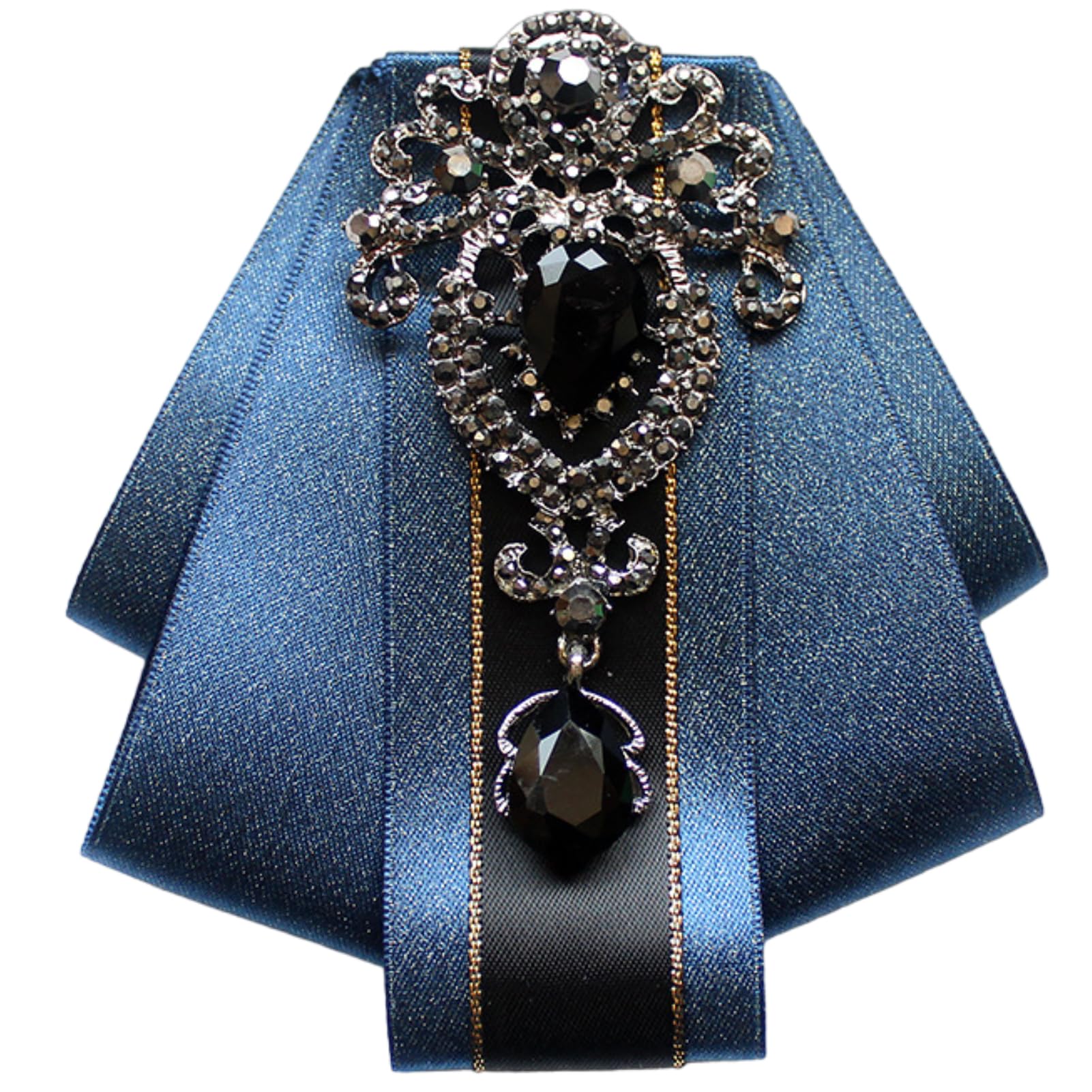 

Галстук-бабочка большой синий [Chandini], косплей, аксессуар, атлас, ламе, лента, элегантный, уникальный, точка, выпускной, свадьба, официальный,