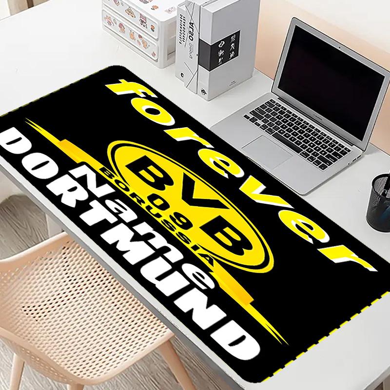 Custom Name Personalized Borussia Dortmund Pattern Mousepad, Laptop PC Desk Mat, Decorative Desk Mat for Home Keyboard Pad Gift