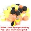 60 szt. 1" 25mm Gąbkowy Pad Polerski Zestaw Padów Polerskich Polerka Samochodowa + 2 szt. Płyta Podkładowa M6 Pasuje do Szlifierki Elektrycznej Dremel Narzędzie Obrotowe