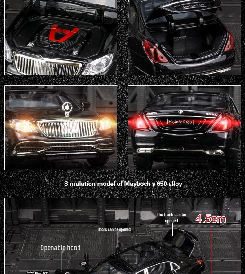 Jiaye VB32683 Big Ben Maybach S650 Alloy Model S-Class Sedan Pull-Back Toy Car
