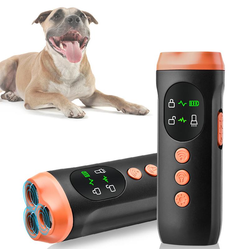 Dispozitiv Ultrasonic de Respingere a Câinilor de Companie, Deterent pentru Lătratul Câinilor cu Lanternă LED, Repelente Reîncărcabile pentru Dresajul Câinilor, Instrument Anti-Lătrat