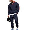 Fashionable Winter New Men's Velvet Loose Stand-up Collar Casual Versatile Solid Color Sweatshirt Overalls Sweatpants Suit