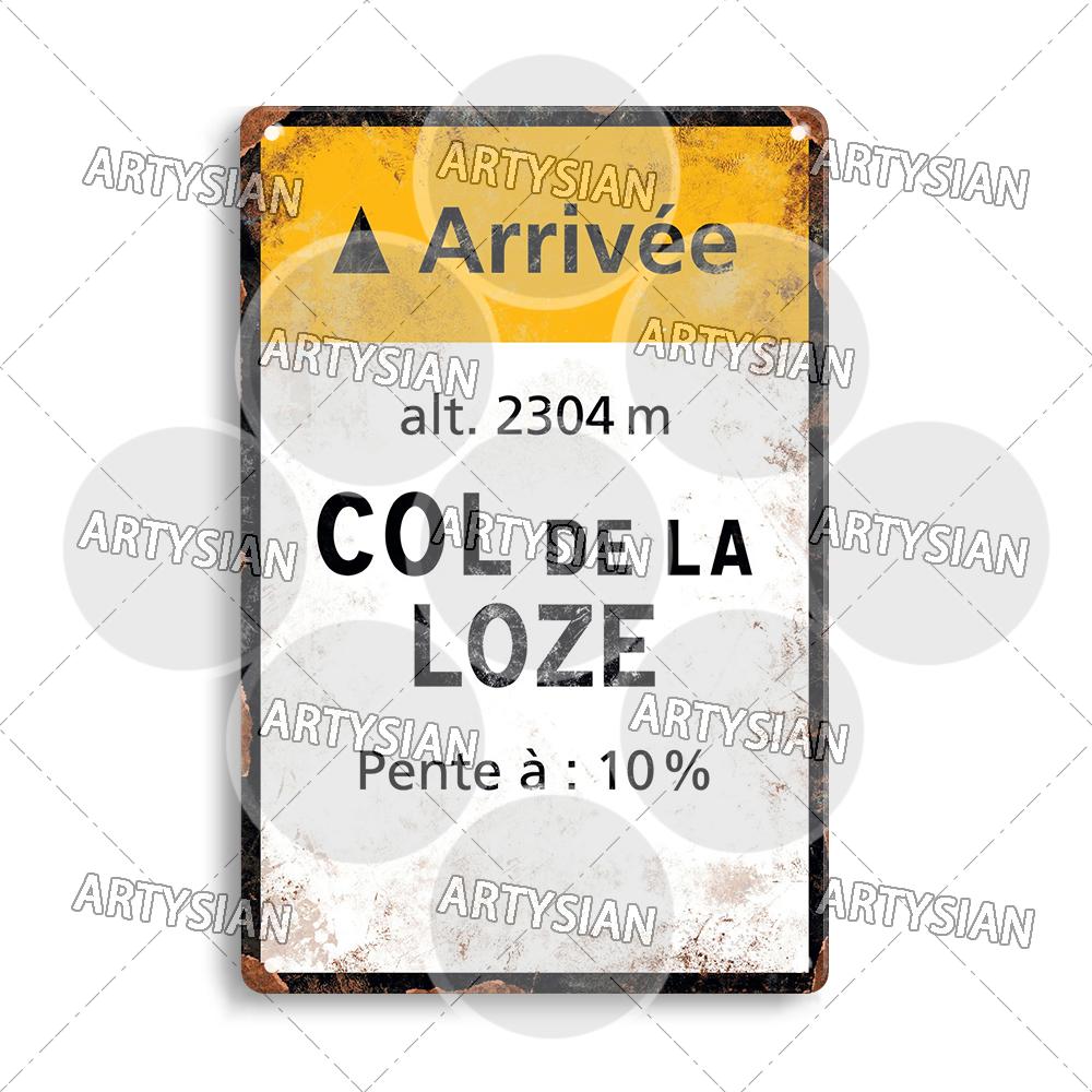 Tour de France Cycling Race Cycling Landmark Metal Plaque Road Signs Croix de FER Madeleine Tourmalet Luz-Ardiden Loze