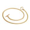 18K Gold Double-Sided Frosted Cuban Chain Necklace with Titanium Steel OT Buckle for Men and Women