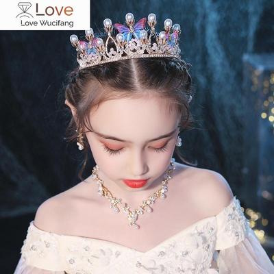 Goldfarbene Tiaras und Kronen Schmetterling Perlen Kristall Handgefertigt Kinderkrone Fotografie Party für Kinder Frauen Prinzessin Diademe