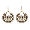 Indian Jhumka Zircon Vintage Bell Tassel Earring Boho Antique Ethnic copper Plated Drop Hanging Earrings For Women Pendientes