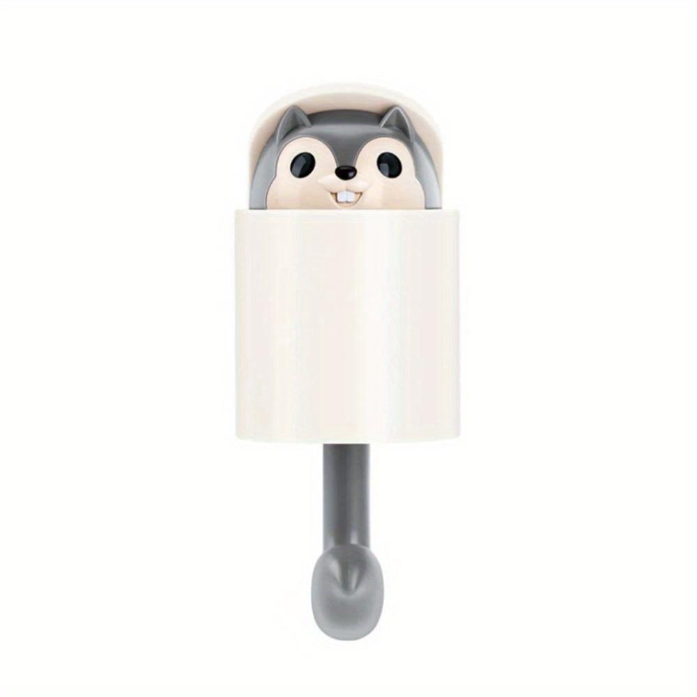 Creative Home Decor Cartoon Animal Squirrel Head Hiding Storage Bathroom Kitchen Hanging Hook Pasting Wall Hooks