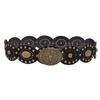 Adjustable Waist Belt Ethnic Style PU Leather Waist Belt With Chinese Knot Design Metal Buckles for Party