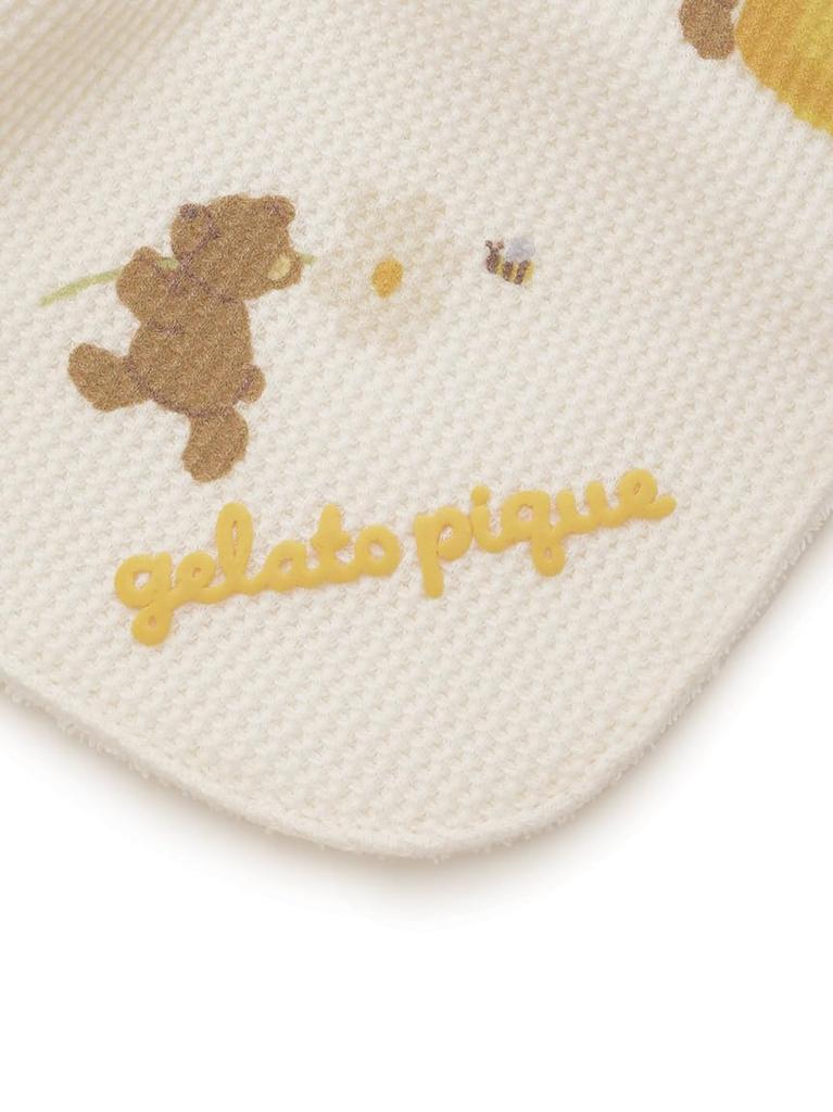 Gelato Pique Baby Honey Bear Print Bib PBGG254466 OWHT F