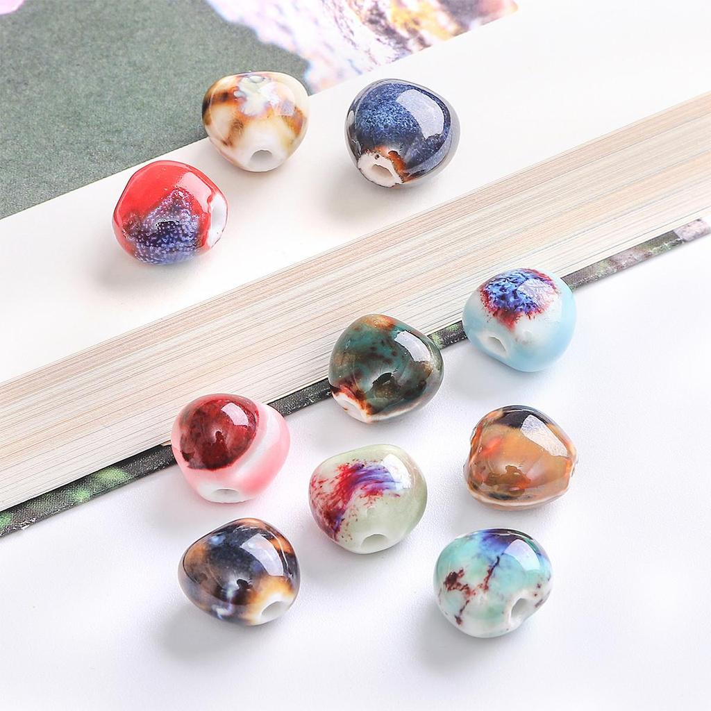 12x11mm 10 Stück Blume Glasur Porzellan Kleine Herzform Perlen Anhänger für DIY Schmuckherstellung