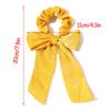 European & American Retro Silk-Like Ribbon Bow Hair Tie with Detachable Streamer – Wrinkled Satin Fabric Hair Accessory