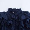 European and American Style, New Women's Clothing, Fashionable and Versatile Temperament, Textured Ruffle Edge Horn Sleeve Shirt