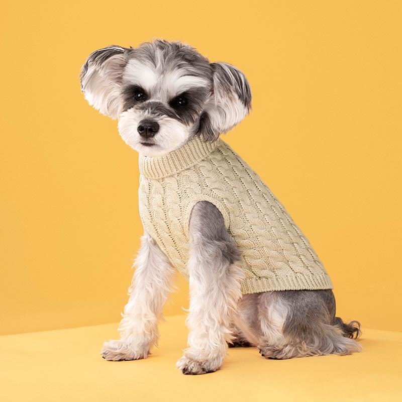 Autumn/Winter Candy Color Cable Knit Sweater for Dogs - Cute Solid Pullover