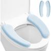 Toilet Seat Cover, Thick and Elastic Bathroom Toilet Seat Cushion Soft Polyester Fiber Sponge Cushioned Lid Cover, Non-Slip Washable Reble Comfort