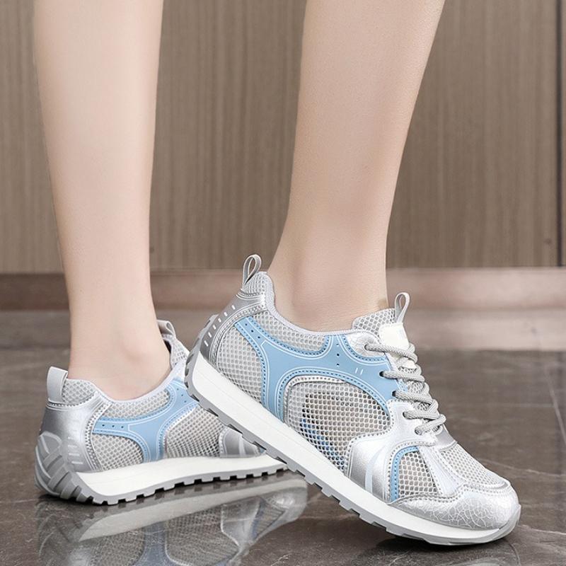 2025 Designer Retro Women's Shoes Summer Mesh Breathable Sneakers Outdoor Breathable Height Increasing Platform Shoes Zapatillas