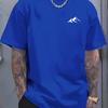 Men's Summer Cotton Fashionable Casual Loose Mountain Pattern Printed Sports Round Neck Short Sleeved T-shirt Top