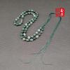 Hand-woven Indian Agate Jade Pendant Necklace with 6mm Bead Lanyard Rope