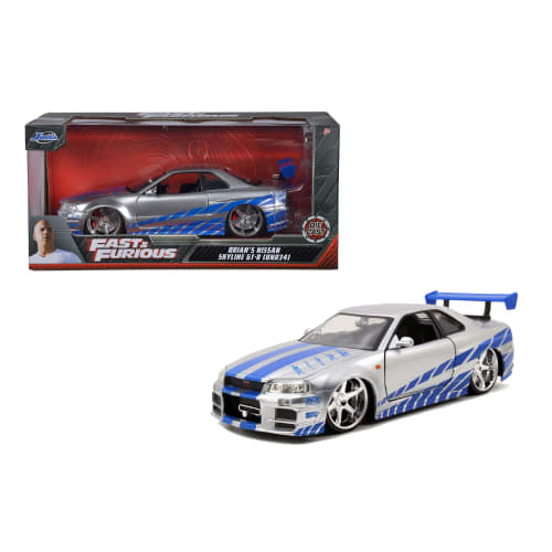 Jada Toys 1/24 Scale Fast & Furious Diecast Car Brian's Nissan Skyline GT-R (R34)