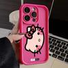 Hello Kitty head phone case for Apple iPhone 16 Pro, iPhone 15, 17 Pro, cute cartoon style, women's soft case.
