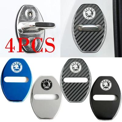 IOOS1 Car Styling Door Lock Decoration Protection Cover Emblem Case for Fabia Octavia Kodiaq Superb Karoq Fabia Auto Accessories