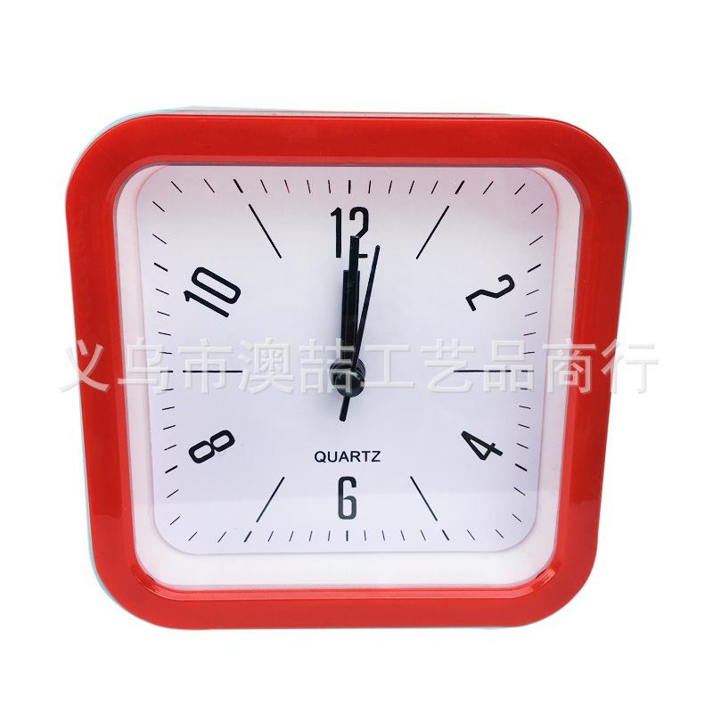 Square round simple plastic alarm clock, children's and students' alarm clocks and clocks
