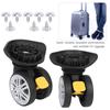 1 Pair Durable Mute Brake Luggage Wheels Replacement Swivel Black Suitcase Wheels Replacement Wheels Luggage Repair