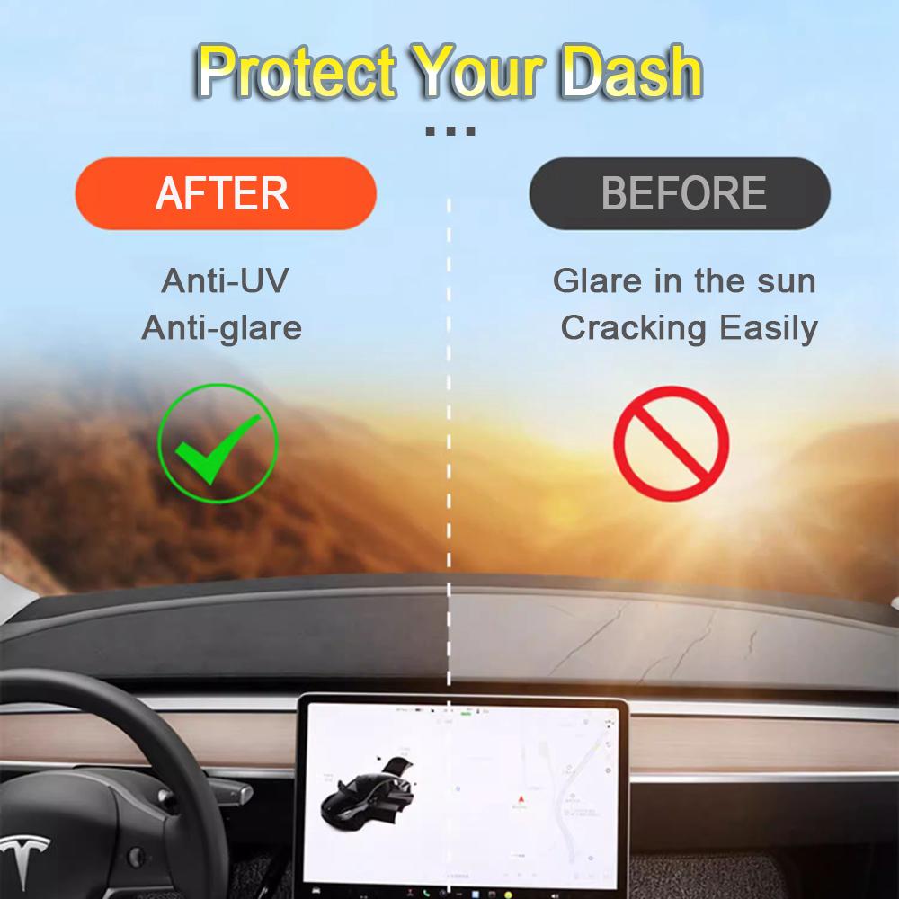 Dashboard Cover For New Tesla ModelY Juniper 2026 Center Console Accessories Dash Mat Protector Select Suede Fabric Sunshade Pad