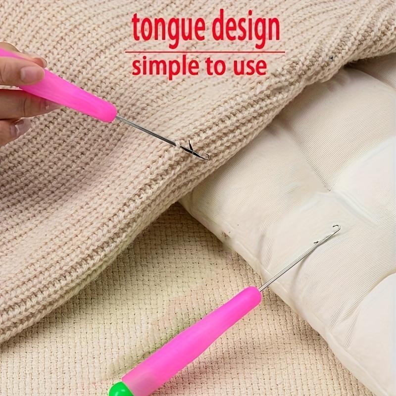 3pcs 1.3+3.5+5 Tongue Crochet Hook Handmade Sweater Small Size with Tongue Home Use Extra Fine Hook Needle for Hair Extensions and Dirty Braids