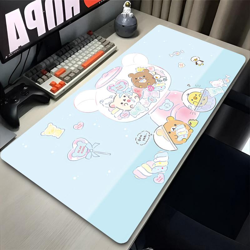 Korilakkuma Rilakkuma Cute Desk Mat Extended Anime Mousepad Computer Nonslip Large Mouse Pad Office Accessories Pc Table Carpet