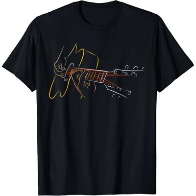 Baumwoll-T-Shirt mit Gitarrendruck - Das perfekte Geschenk für Gitarristen oder Bands