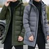 Mittellange und lange wattierte Kleidung Herren Kapuzen-Baumwolljacke Winter Neue Workwear-Baumwolljacke Lange Baumwolljacken