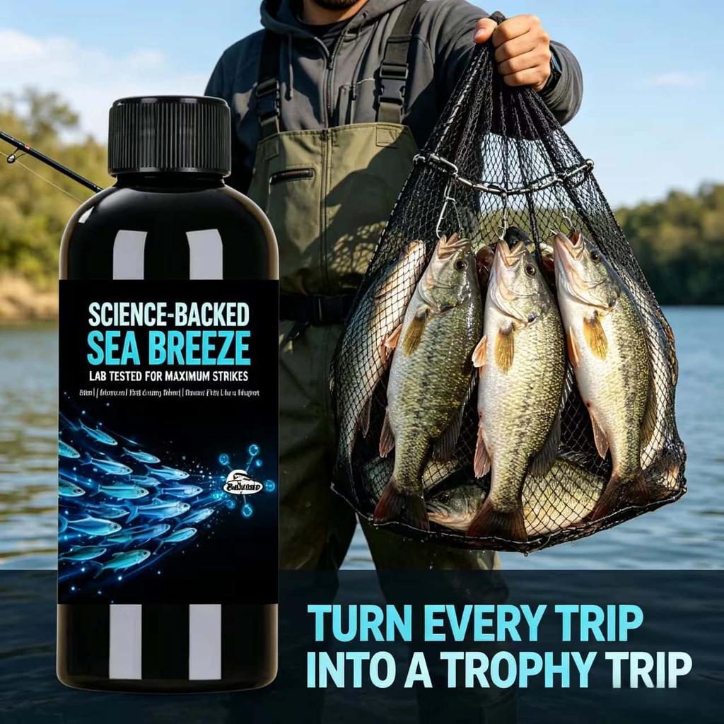 2026 New Sea Breeze Fish Attractant 60ml - Science-Backed Fishing Scent Lure Additive Boosts Strikes in Saltwater & Freshwater