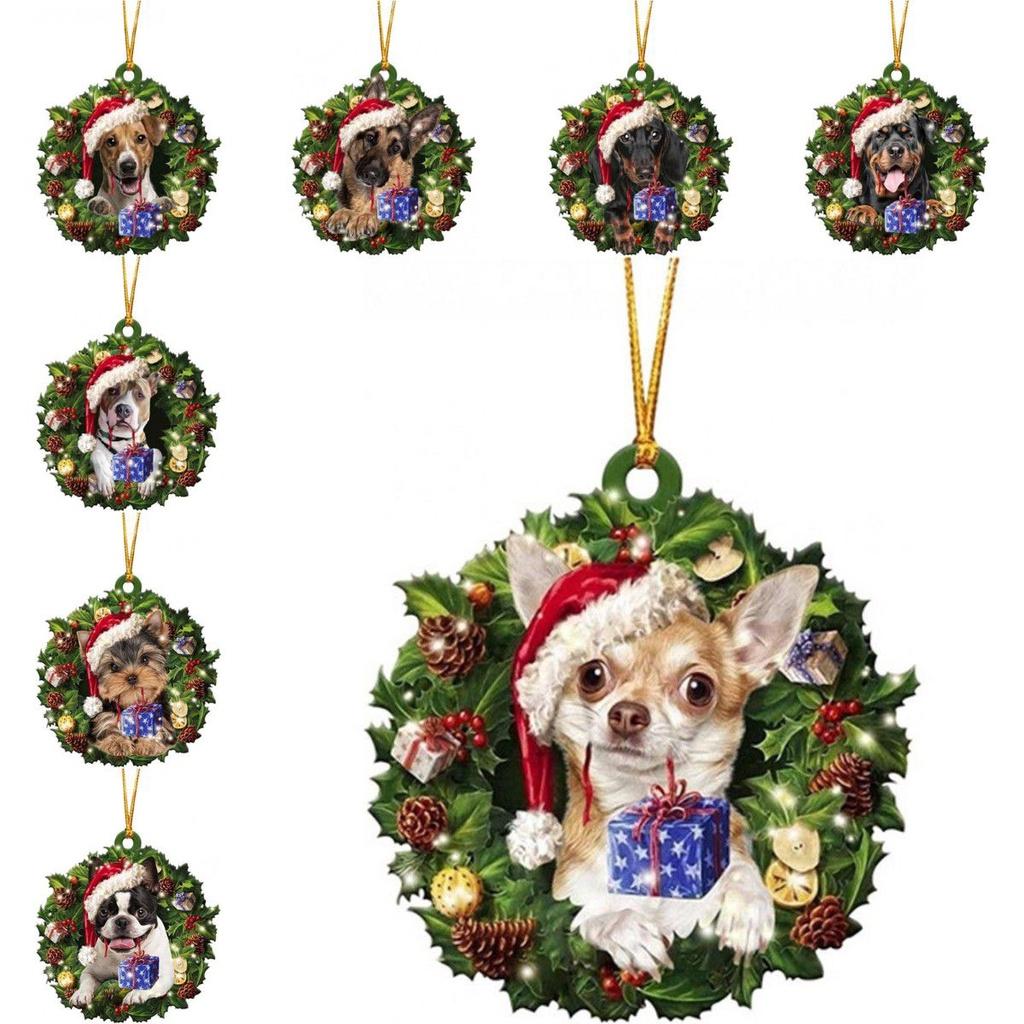 Tree Hanging Christmas Pendant Xmas Decor Ornaments Gift Santa Snowman Dog Gonk