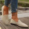 Women Solid Color Pointed Head Mesh Loafers Shallow Woman Flats Soft Bottom Knit Ballet Flats Shoes Casual Slip On Boat Shoes