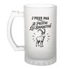 Chope À Bière - PLANETEE - J'peux Pas Minimaliste - Verre Trempé Givré - 470 Ml - Motif Bouquetins
