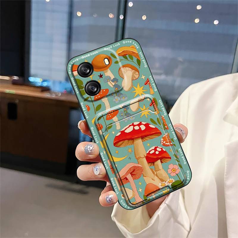 Graffiti Shockproof Phone Case For Blackview Wave 6C Anti-dust Full wrap Soft case protective TPU Card slot Cartoon Cute