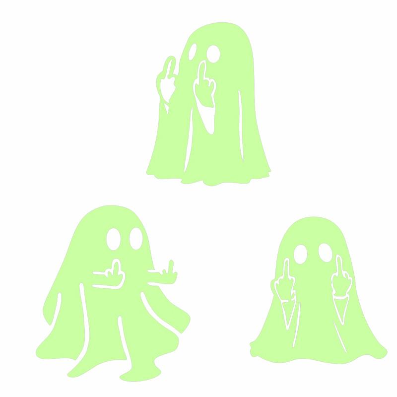 Car Luminous Ghost Car Sticker Cute and Fun Electric Motorcycle Funny Halloween Pattern Decoration Sticker