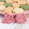 8Pcs Cat Cookie Mold Set Cartoon Cat Claw Fish Bone Shape Cookie Stamp Fondant Cake Decoration Tools 3D Hand Pressure Plastic