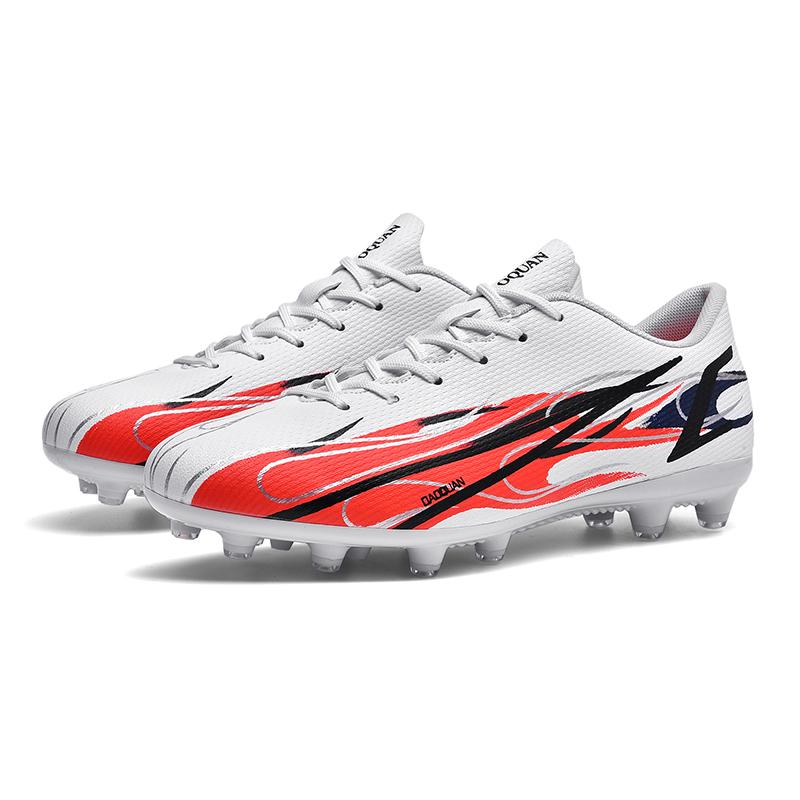 

32-47 футбольные бутсы унисекс с низким верхом и длинными шипами для мальчиков и девочек, практичная тренировочная обувь с искусственной травой 47 белый