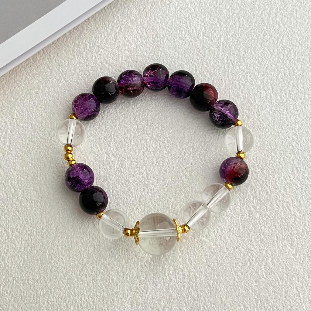 Glass Stone Bracelet For Women 10mm Beaded Stretch Bracelets DIY Beading Charms Handmade Bangles Jewelry Gifts
