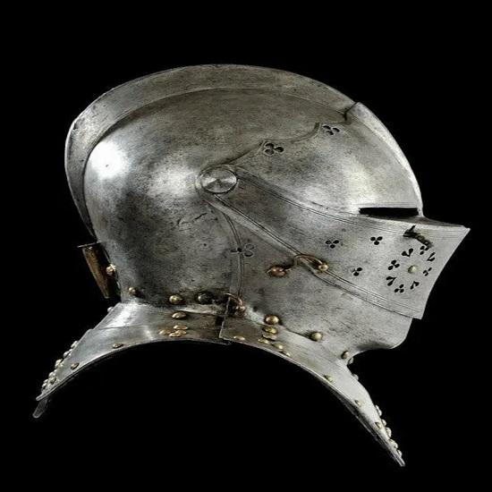 Mittelalterliches Ritterturnier Geschlossener Rüstungshelm mit Lederfutter Bestes Geschenk für