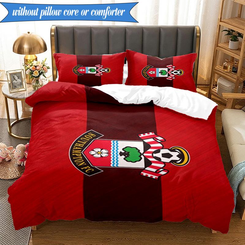 3-teiliges weiches Bettwäscheset mit FC-Wappen-Design, inklusive 1 Bettbezug und 2 Kissenbezügen. Perfekt für Schlafzimmer, Wohnheim, Fan-Geschenk