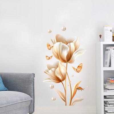 3D Blume Schmetterling Wandsticker Selbstklebende Tapete für Schlafzimmer Heimdeko
