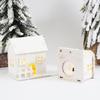 Christmas Wooden Snowflake Cabin Light Ornaments for Window/Table Decoration