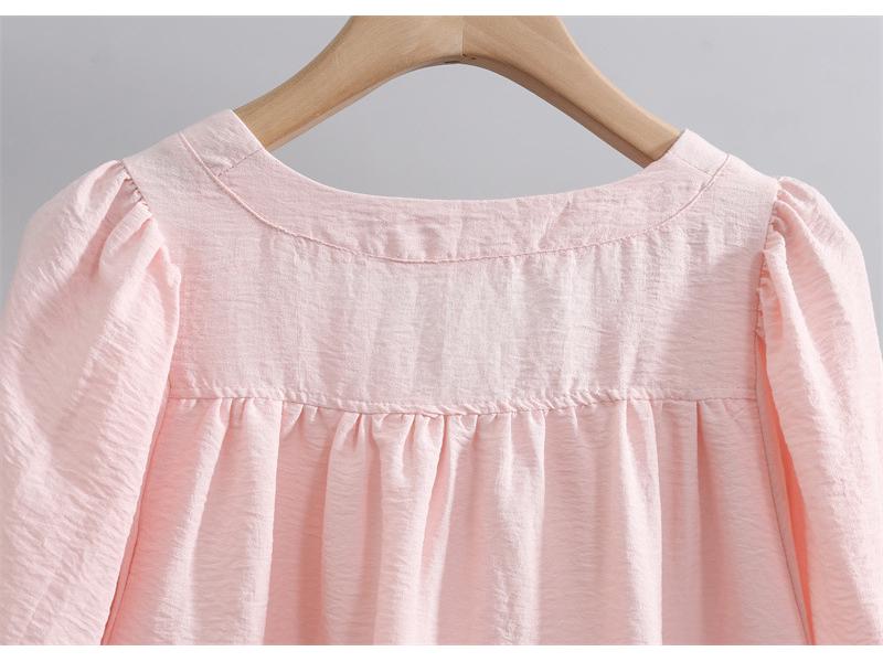 2025 Summer Women's Fashionable Loose V-Neck Short Sleeve Cardigan Top