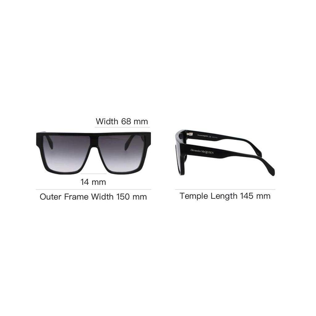 Alexander Mcqueen Irregular Frame Sunglasses Men Sunglasses Black AM0354S001