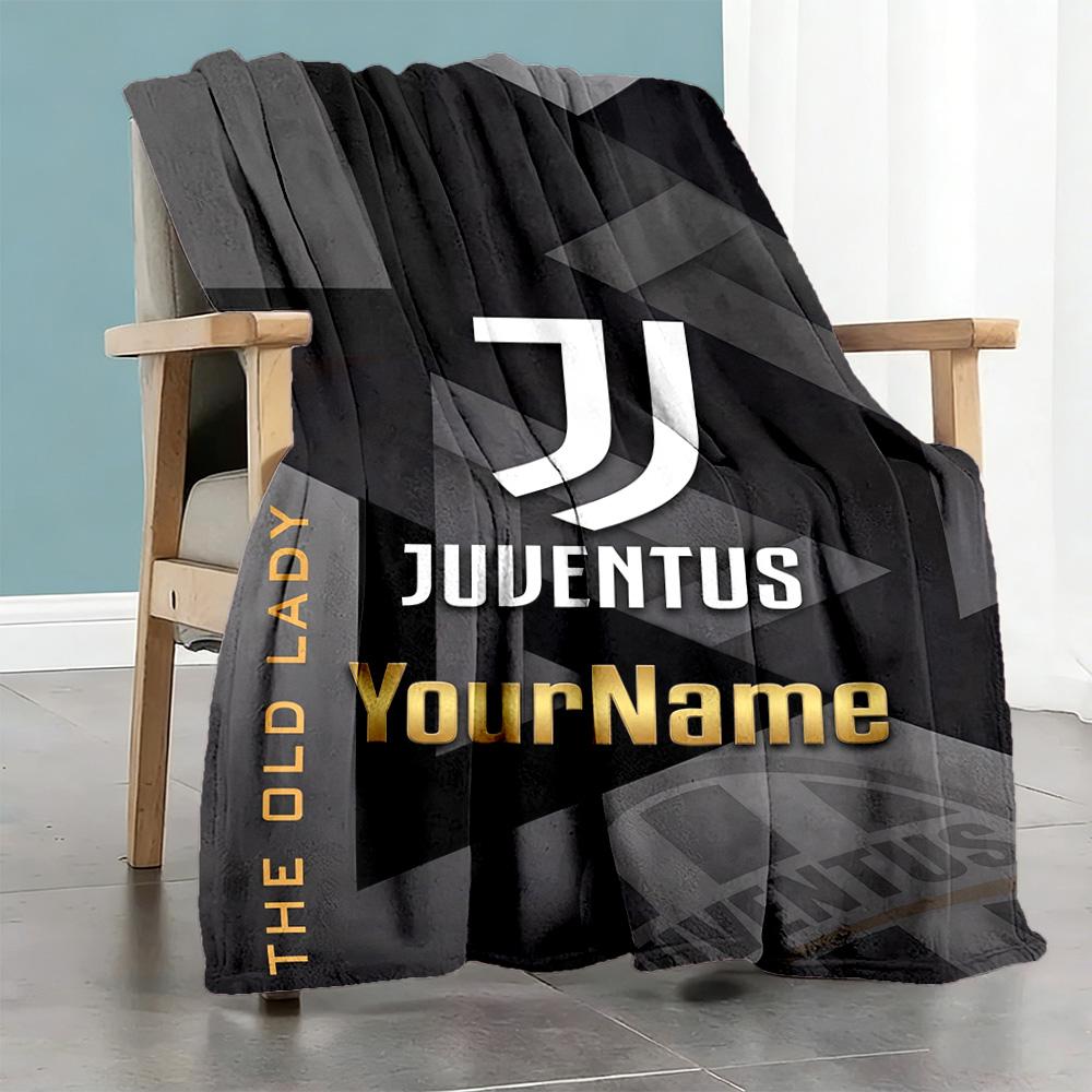 Juventus Personalized Text Blanket Cozy Personalized Blanket Soft & Cozy Versatile for Livingroom Picnics Office Living Room for All Occasions