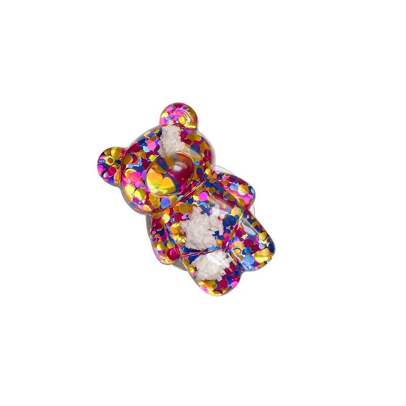 Colorful Sequined Cloud Bear Airbag Bracket Lazy Desktop Air Cushion Support Back Sticker Ring Buckle Retractable Niche
